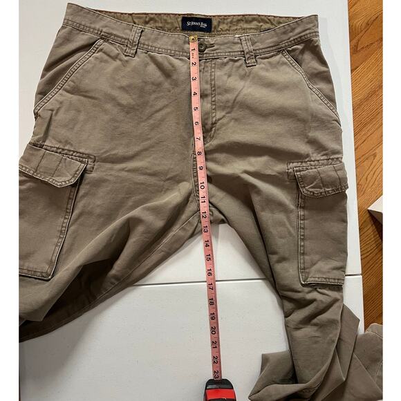 Men’s St. Johns Bay Classic Cargo Pants Khaki Brown Pockets 36 x 30 - Picture 4 of 10